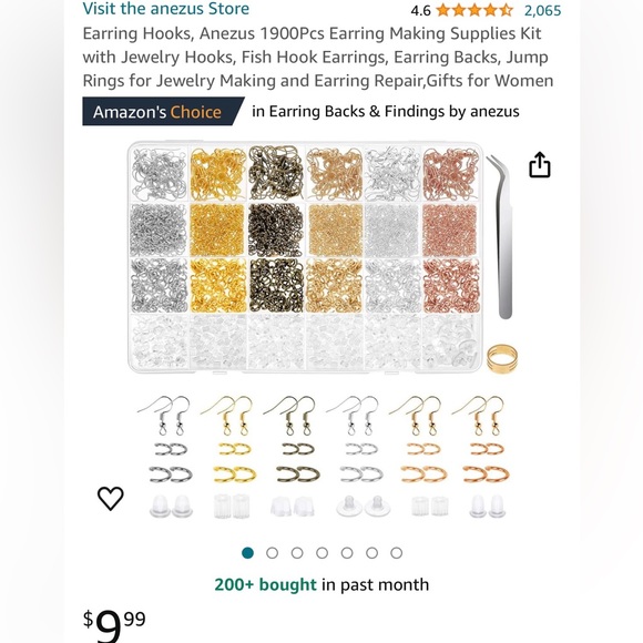 Lot of Gold Jewelry Making Beads and Earring Kit - $35 VALUE - Music Notes - Picture 11 of 16